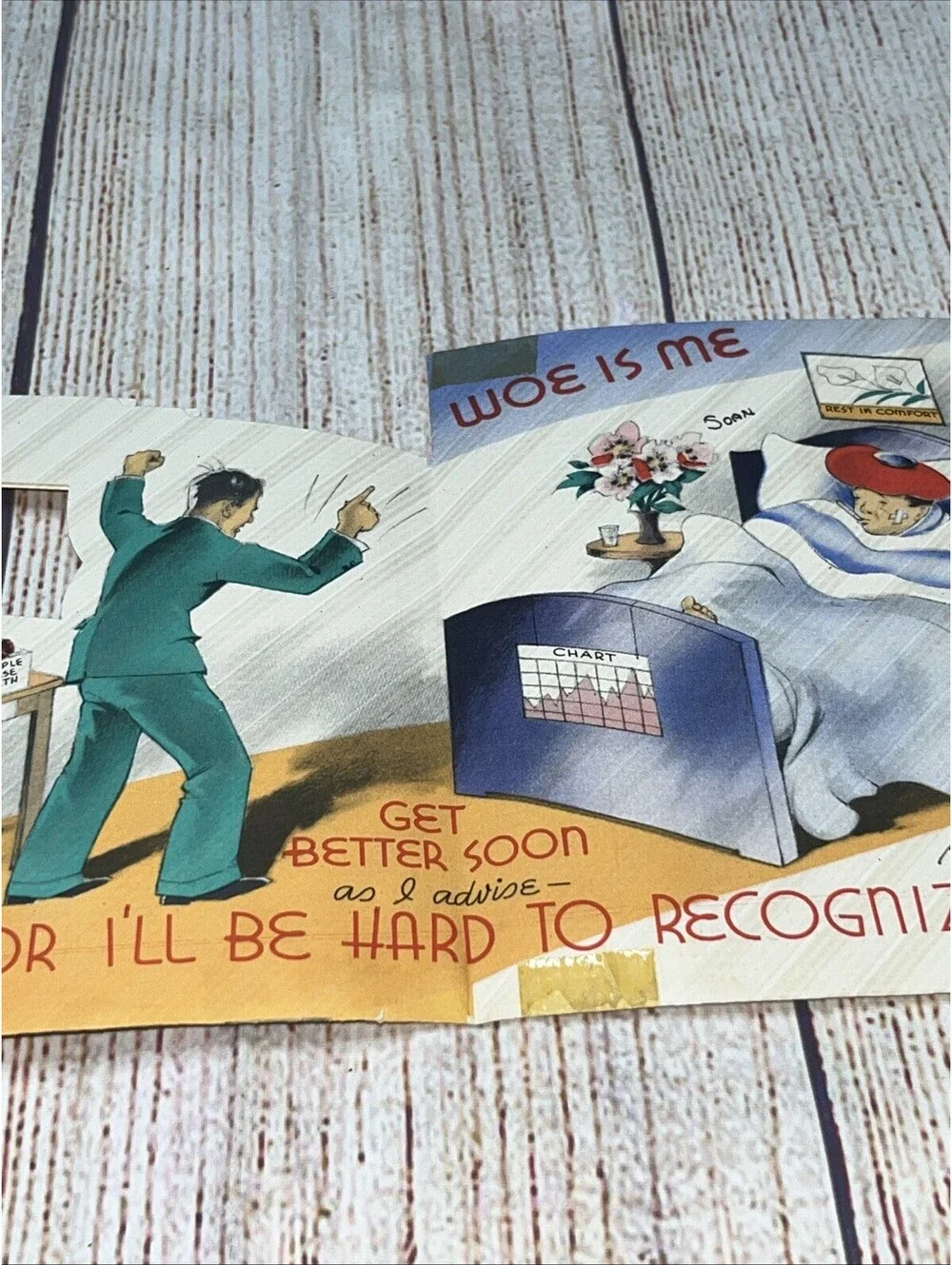 Lots Of Four Vintage Greeting Cards Get Well Soon And Sweet 16- 1940’s